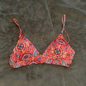paisley patterned bikini top